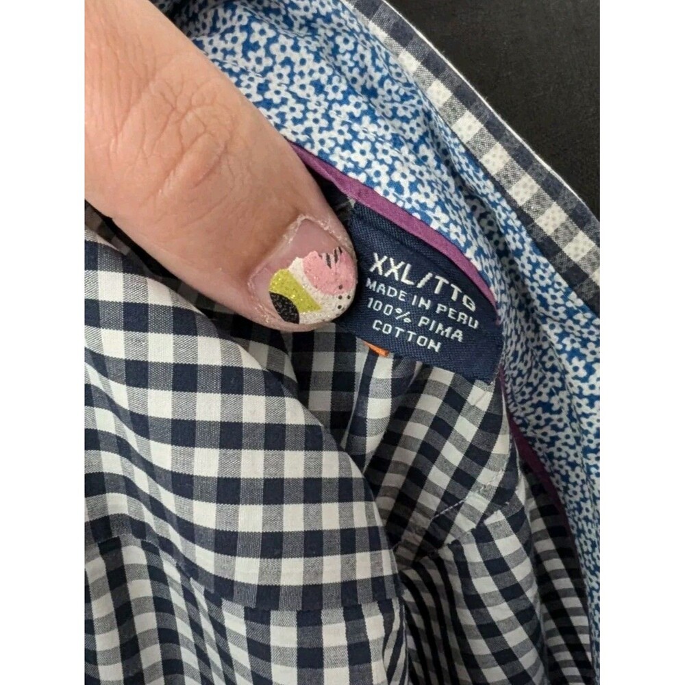 Tommy Bahama Men's Blue Gingham Shirt Newport Grazie 100% Pima Cotton Size XXL - Picture 10 of 11
